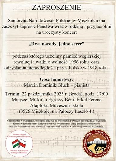 Meghívó - Két nemzet, egy szív című ünnepi koncertre 2025.10.22